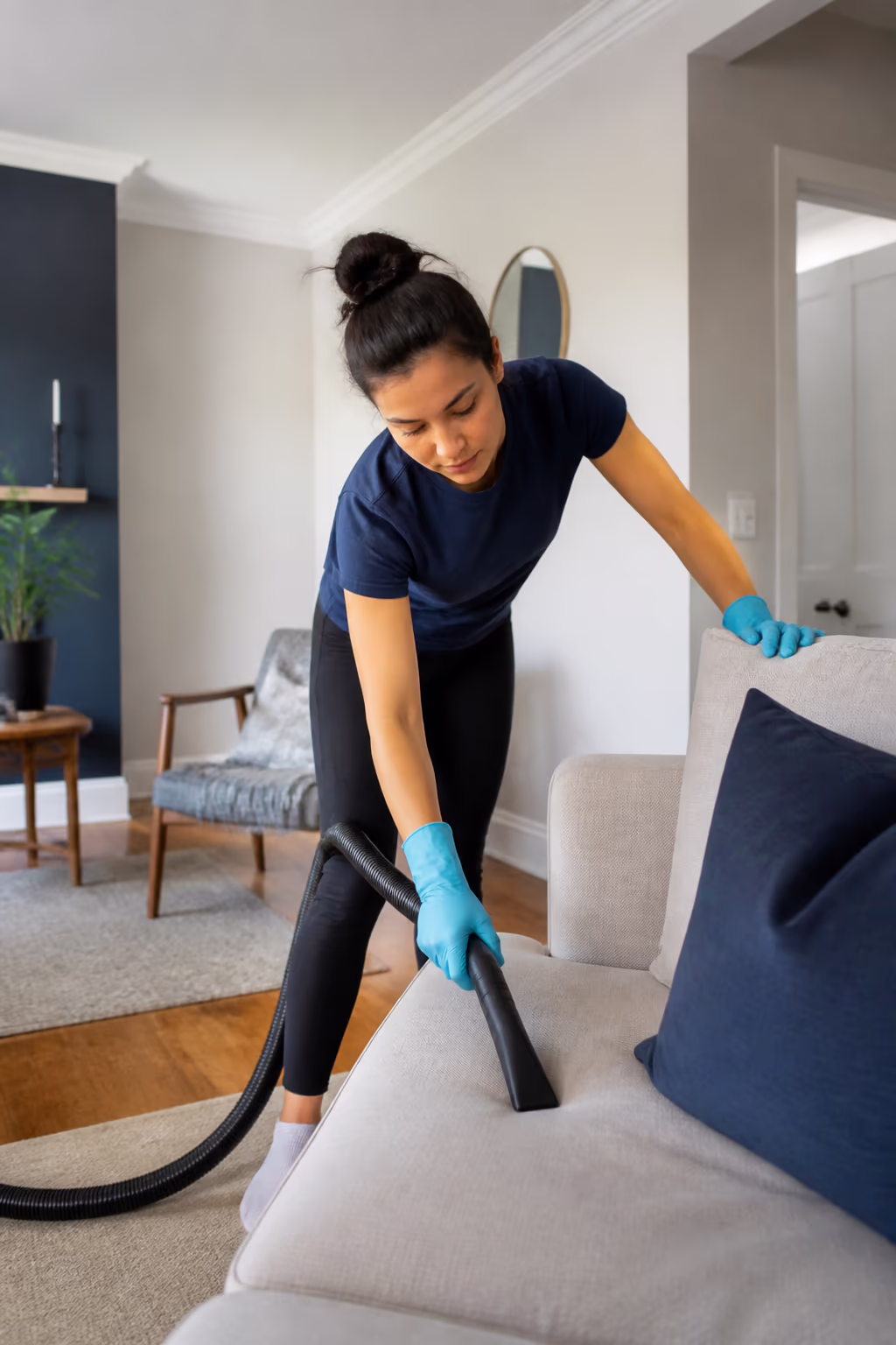 A portrait of a team servicing an Ottawa home, capturing the background-checked, trained staff and certified products behind a dependable cleaning business.
